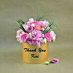 Premium Mixed Flowers in Designer Golden Vase