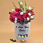 Ravishing Mixed Flowers & Ferrero in Drawer Box