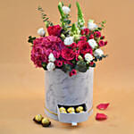 Ravishing Mixed Flowers & Ferrero Rocher Drawer Box