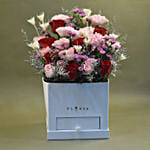 Red & Pink Flowers Box Arrangement