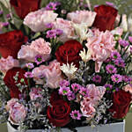 Red & Pink Flowers Box Arrangement