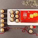 Sneh Rose Gold Rakhi with Ferrero Rocher & Soan Papdi