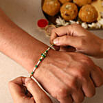 Sneh Fancy Green Pearl Rakhi