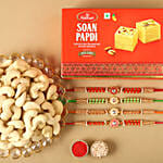 Sneh Meenakari Rakhis With Soan Papdi & Cashews