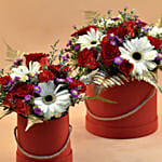 Ravishing Mixed Flowers Red Box Combo