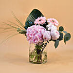 Serene Mixed Flowers Cylindrical Vase