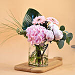 Serene Mixed Flowers Cylindrical Vase