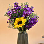 Vibrant Mixed Flowers Designer Vase