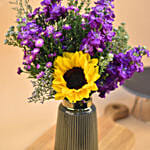 Vibrant Mixed Flowers Designer Vase