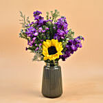 Vibrant Mixed Flowers Designer Vase