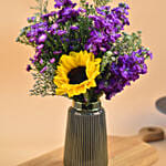 Vibrant Mixed Flowers Designer Vase