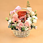Elegant Flowers & Lindt Chocolate Willow Basket