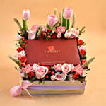 Exotic Flowers & Chocolates Wooden Crate