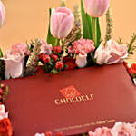 Exotic Flowers & Chocolates Wooden Crate