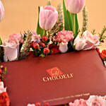 Exotic Flowers & Chocolates Wooden Crate