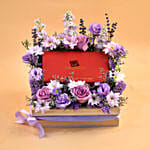 Enchanting Flowers & Chocolates Wooden Crate