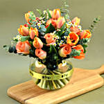 Graceful Mixed Flowers Fish Bowl Vase