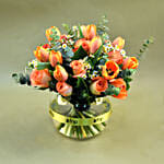 Graceful Mixed Flowers Fish Bowl Vase