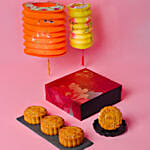Pure Lotus Single Yolk Mooncakes And Traditional Lantern Set