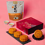 Pure White Lotus Single Yolk Mooncakes And Lipton Tea Pack