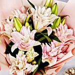 6 Passionate Oriental Pink Lilies