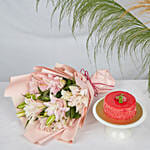 Passionate Oriental Pink Lilies with Mini Cheese Cake