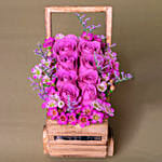 Purple Roses Arrangement In Cart