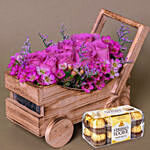 Purple Roses Arrangement with Ferrero Rocher