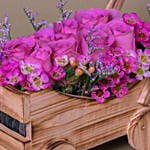 Purple Roses Arrangement with Greeting Card