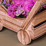 Purple Roses Arrangement with Greeting Card