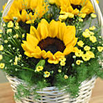 Bright Sunflowers Basket