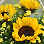 Bright Sunflowers Basket