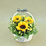 Bright Sunflowers Basket