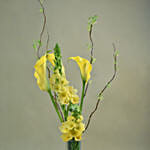 Bright Yellow Flowers Bottle Vase