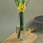 Bright Yellow Flowers Bottle Vase