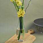 Bright Yellow Flowers Bottle Vase