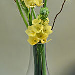Bright Yellow Flowers Bottle Vase