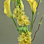 Bright Yellow Flowers Bottle Vase