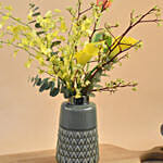 Orange Tulip & Yellow Lily Designer Vase