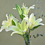 Serene Yellow Lily Bottle Vase