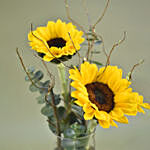 Sunny Sunflowers Cylindrical Vase