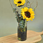 Sunny Sunflowers Cylindrical Vase