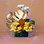 Festive Vibe Floral Vase N Ganesha Idol Combo