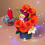 Fresh Blooms N Ganesha Idol Diwali Combo