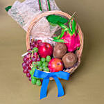 Purple Orchids & Assorted Fruits Basket