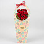 Beautiful Red Roses Arrangement In Love Sleeve