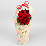 Beautiful Red Roses Arrangement In Love Sleeve
