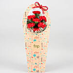 Red Carnations In FNP Love Sleeve