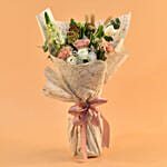 Dazzling Mixed Flowers Bouquet with Chocolate Cake