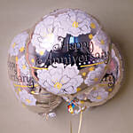 Flamboyant Mixed Flowers Bunch with Anniversary Balloon Set